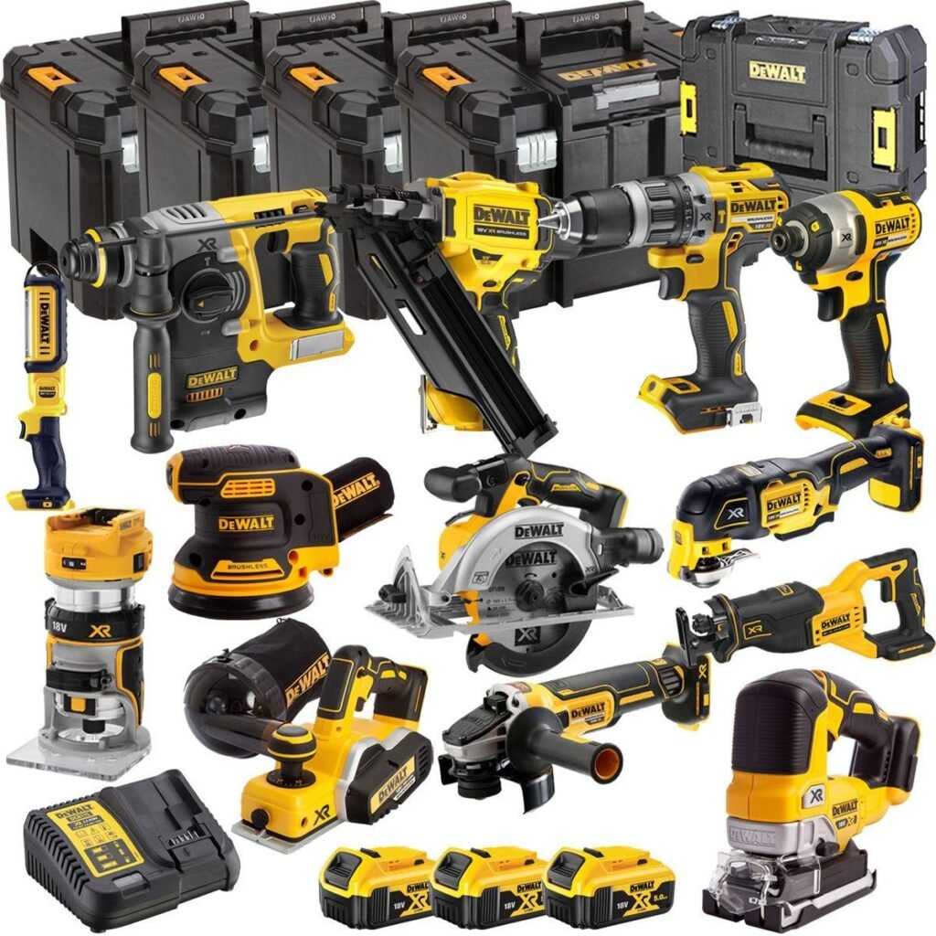 DEWALT 18V Brushless Akku-Kombiset 13-teilig mit 3 × 5,0-Ah-Akkus, Ladegerät und TSTAK (DCKT4T13B3)