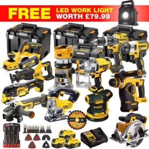 DEWALT 18V XR Akku-Kombiset 13-teilig mit 3 × 5,0-Ah-Akkus, Zubehör und Toughsystem (DCKT4T13WLF)