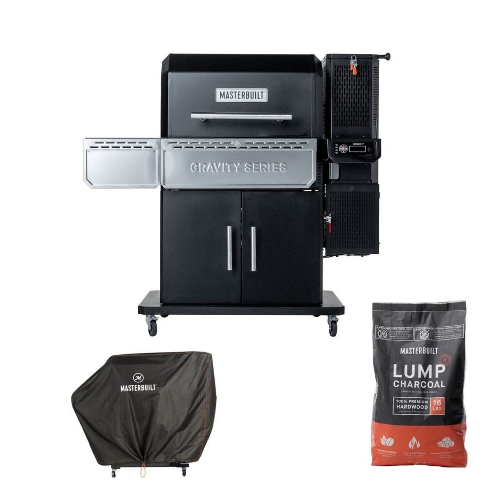 Masterbuilt Gravity Series 1150 Holzkohlegrill und Smoker – Starterpaket mit Abdeckhaube und Holzkohle