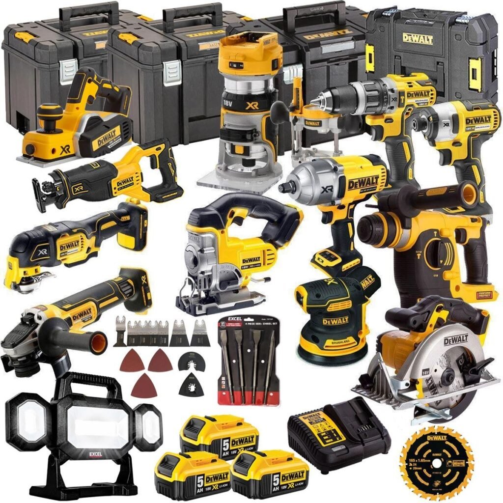 DEWALT 18V XR Akku-Kombiset 13-teilig mit 3 × 5,0-Ah-Akkus, Toughsystem und Zubehör (DCKT4T13B4A)