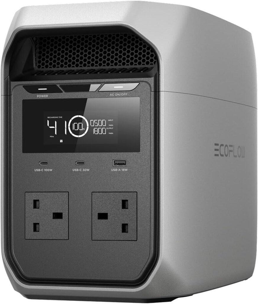 Powerstation 1.800 W LiFePO4 – Solargenerator mit USV und Schnellladung, 230 V