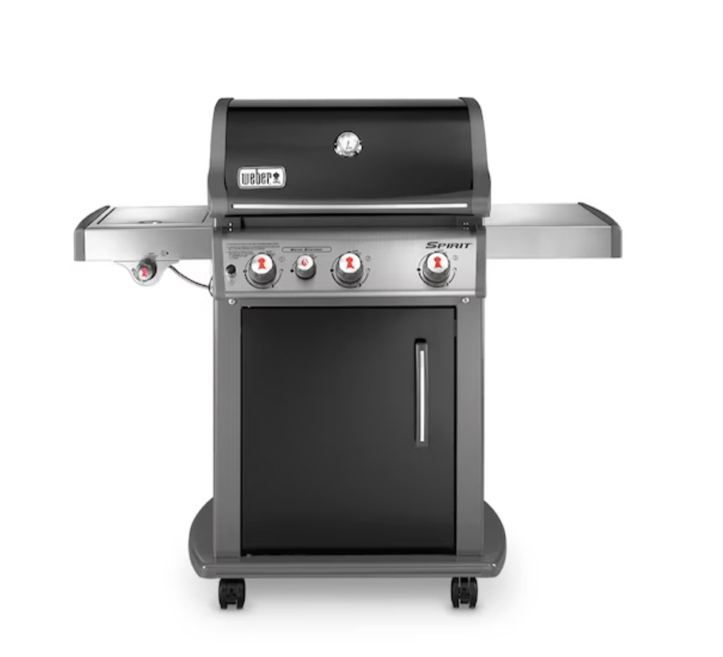 Weber Spirit E-330 Gasgrill, 3 Brenner Propan mit Seitenbrenner – Schwarz