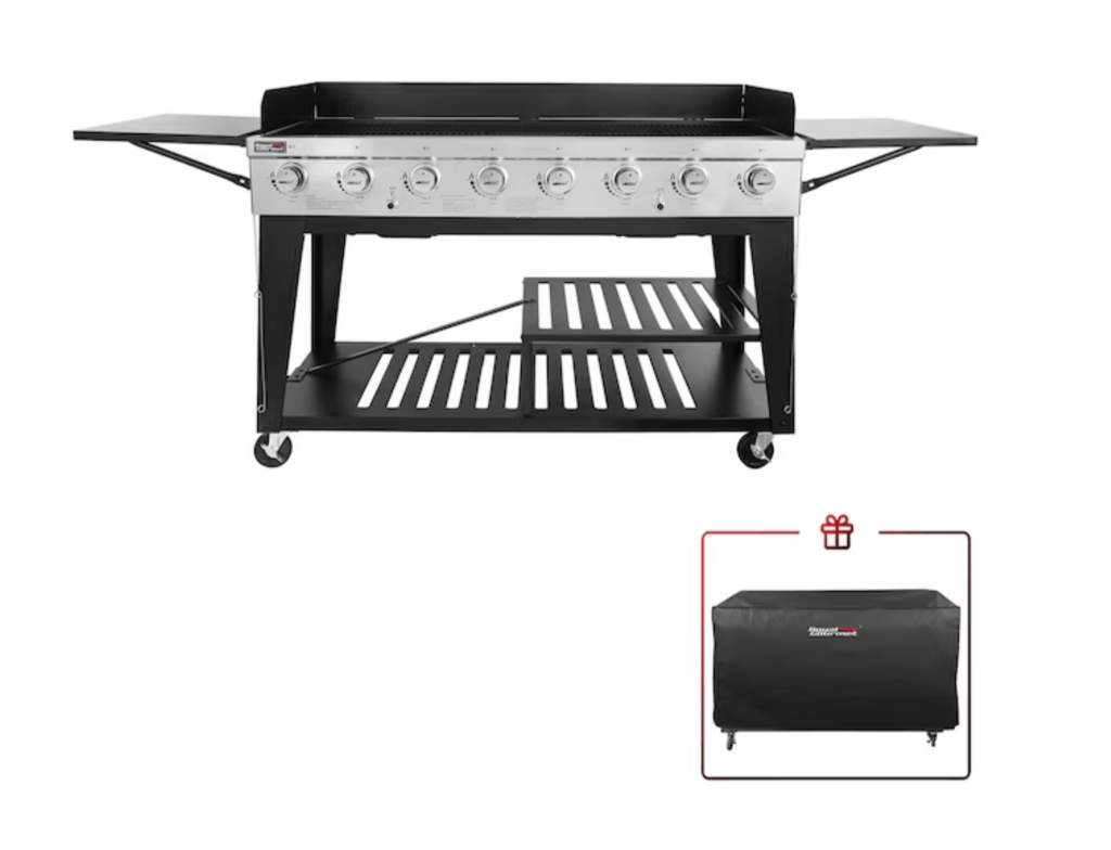 Royal Gourmet GB8000C Gasgrill mit 8 Brennern – Propan, 104.000 BTU, Schwarz