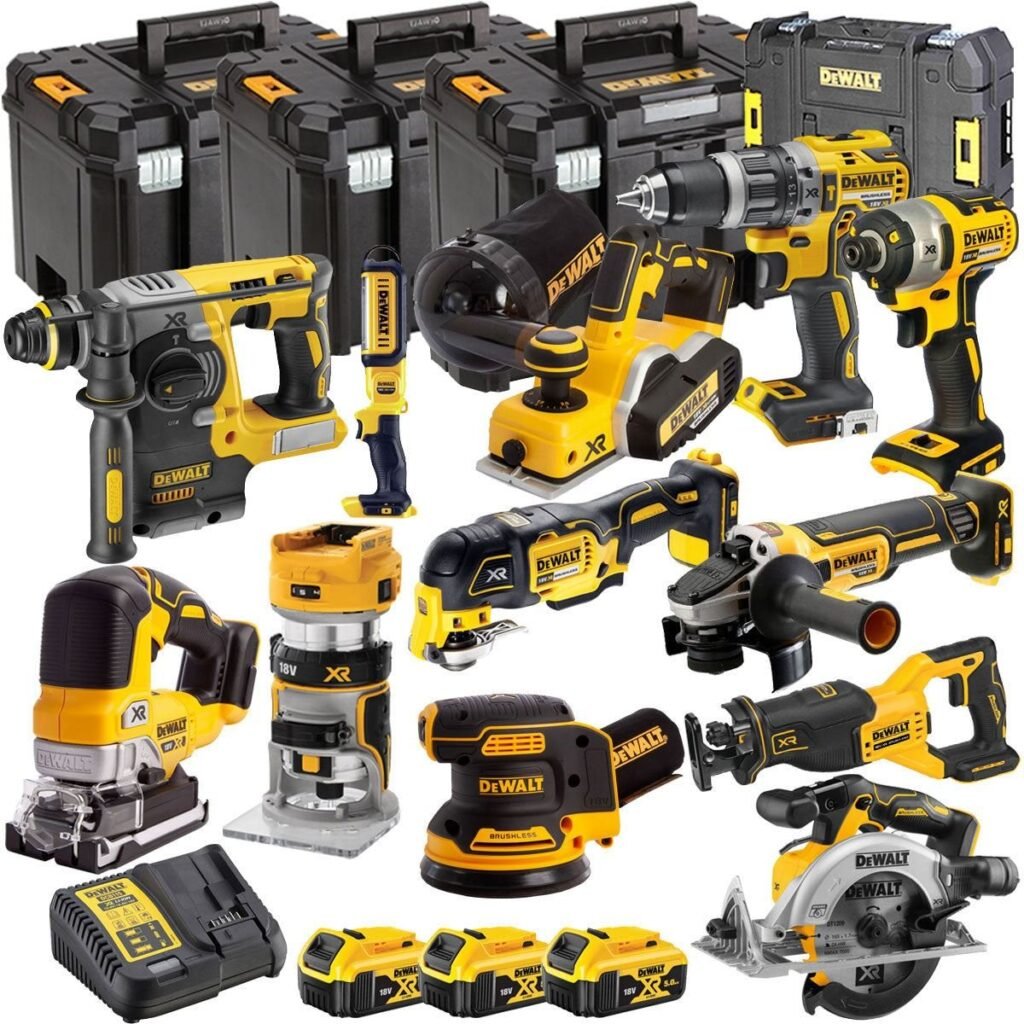 DEWALT 18V Brushless Akku-Kombiset 12-teilig mit 3 × 5,0-Ah-Akkus, Ladegerät und TSTAK (DCKT4T12B3)